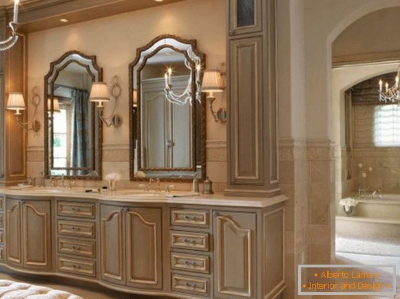 Grand design de salle de bain luxueux