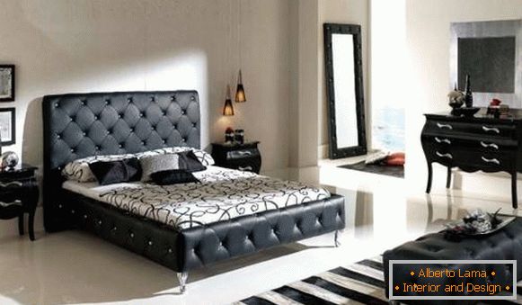 Chambre à coucher avec mobilier noir
