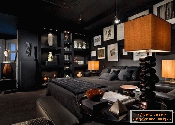 Chambre à la mode en noir