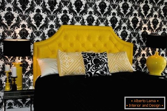 Design de chambre à coucher dans un style classique et noir