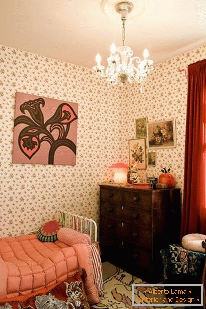 Décoration de chambre vintage rose