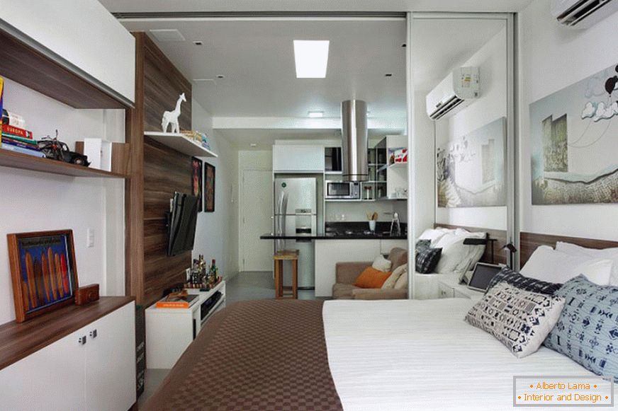 Design confortable d'un appartement étroit de 27 mètres carrés