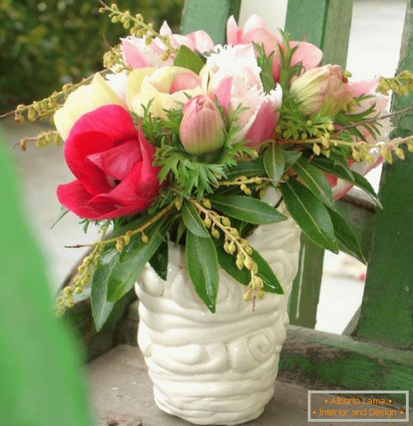 Bouquet de fleurs roses et rouges