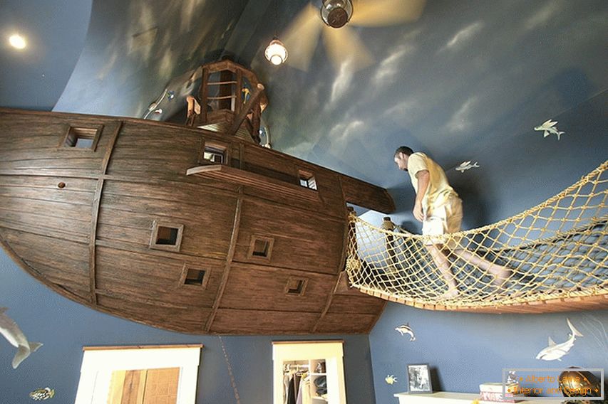 Chambre dans le style d'un bateau de pirates
