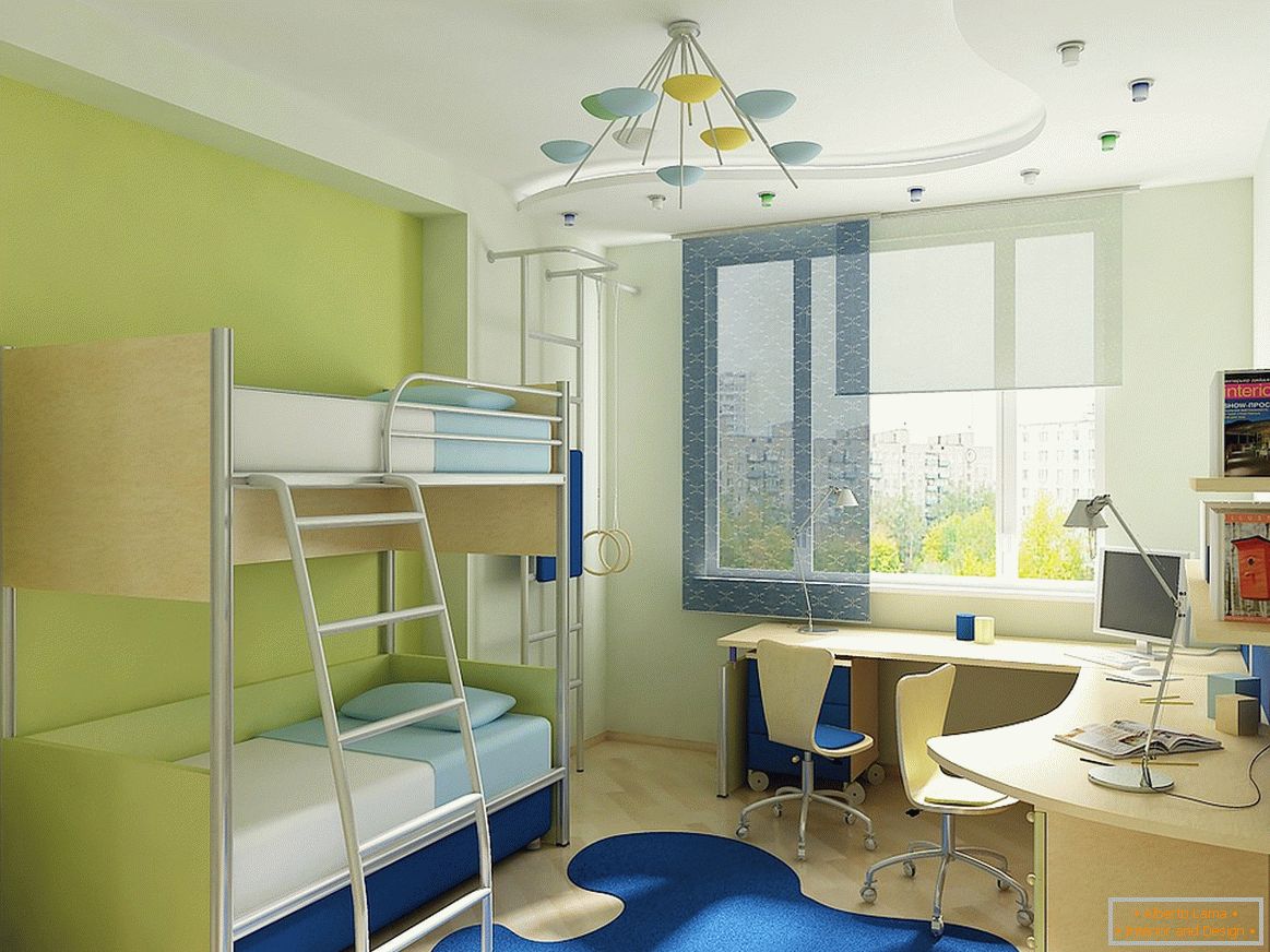 Conception d'une chambre d'enfants pour deux enfants