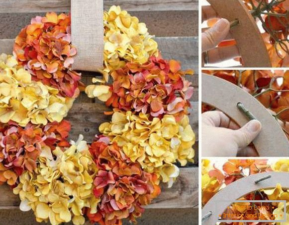 Comment faire une œuvre d'art une couronne d'automne à partir de matériaux improvisés