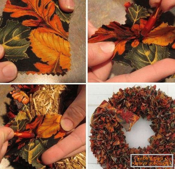 Une simple œuvre d'art pour l'intérieur - une couronne d'automne