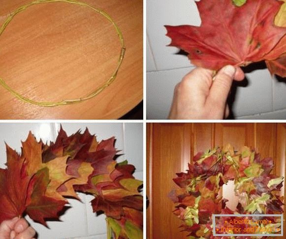 Couronne d'érable de feuilles d'automne - photo instruction