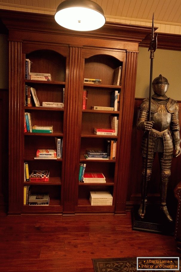 Bibliothèque et chevalier médiéval