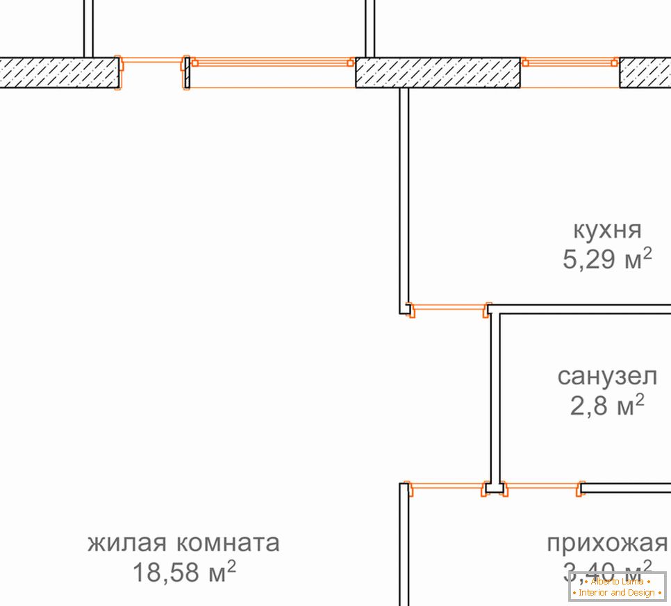 Plan de l'appartement de 30 m²