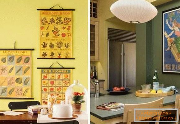 Comment décorer les murs de la cuisine - photos d'idées