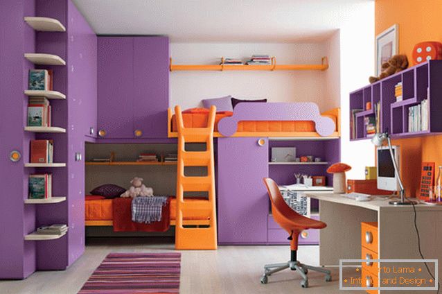 Design orange violet pour les enfants