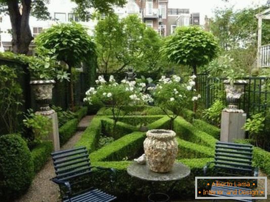 Un petit patio avec un jardin incroyable