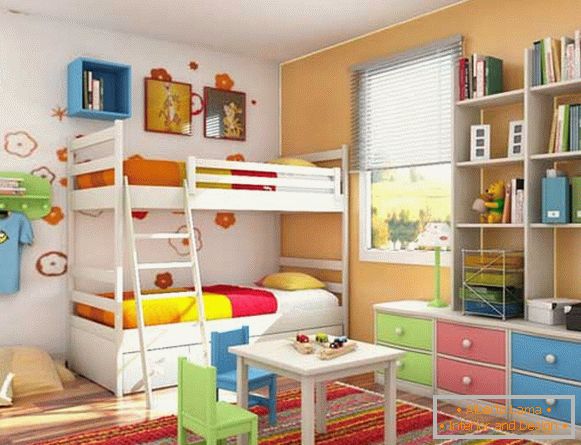 Chambre d'enfants colorée lumineuse