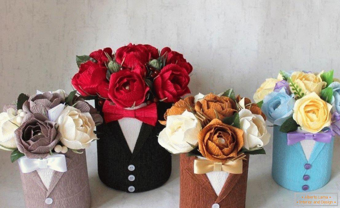 Bouquets en costume dans un design suite