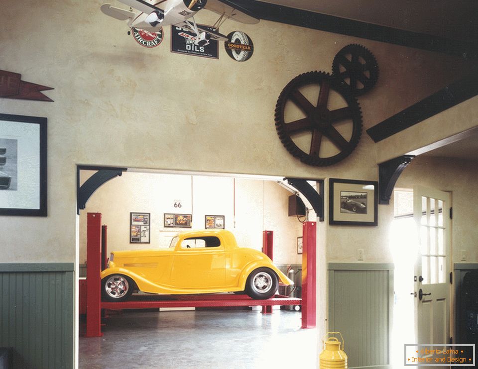 Intérieur du garage dans un style rétro