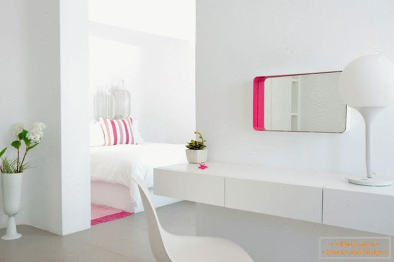 romantique-chambre-dessins-pour-couples-génial-blanc-chambre-meubles-aussi-eames-style-dsw-chaise-plus-pop-art-intérieur-décor-design-idées-avec-rayé-coloré-oreiller- et-vanités-globe-bureau-lampe