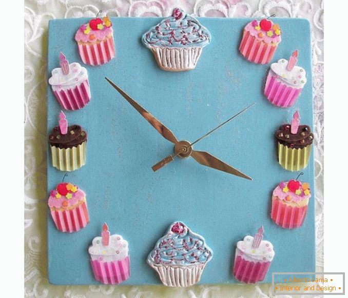 Horloge murale cupcakes
