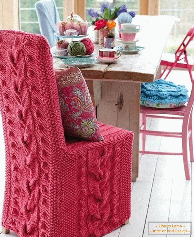 Housses de coussin tricotées pour une chaise