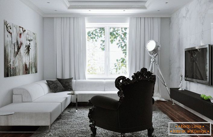 Le canapé en style high-tech doit être fonctionnel et spacieux. Un mobilier moderne est créé pour un repos confortable. 