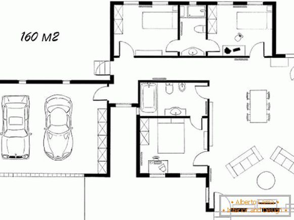 Dessiner un projet de maison privée de vos propres mains 160 m2.