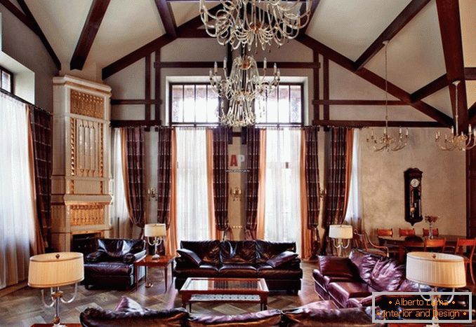 Style classique интерьера для гостиной дома