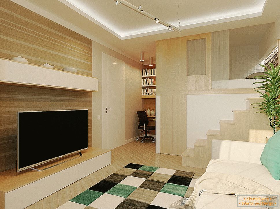 Design d'intérieur d'un petit appartement à deux niveaux - фото 3