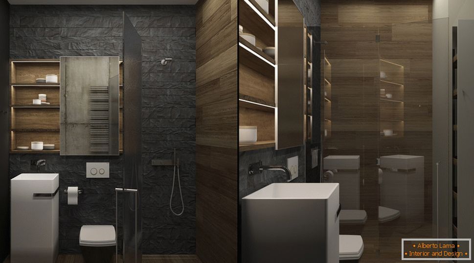 Design de salle de bain dans les tons gris