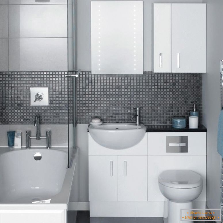 moderne-minuscule-salle de bains-idées-petite-baignoire-salle de bain-miroir-avec-rétro-éclairé