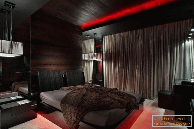 chambre à coucher en noir et rouge, photo 18