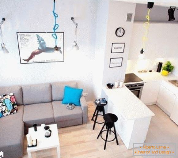 cuisine design 12 m² avec un canapé, photo 3