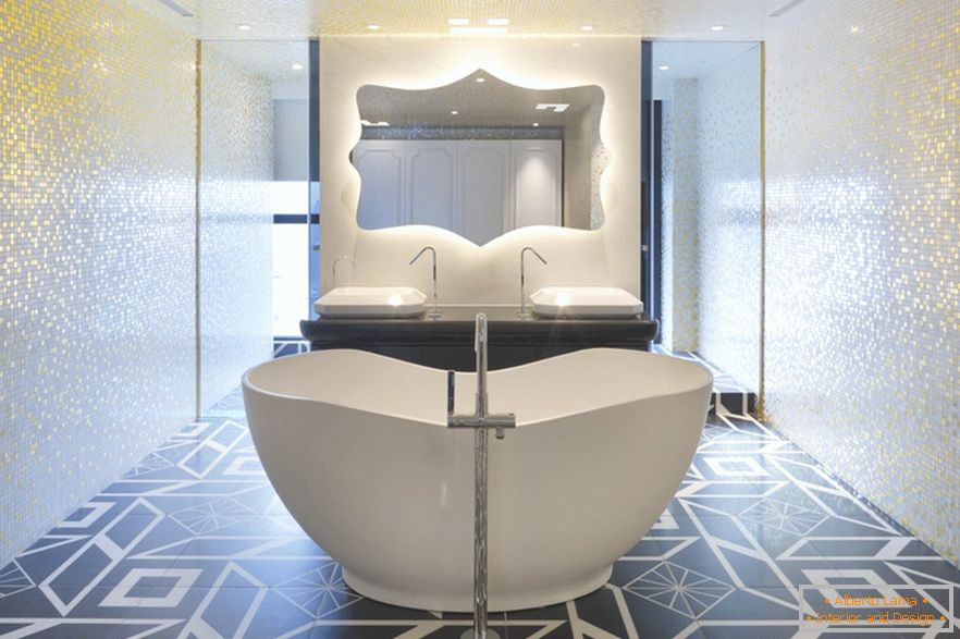 Design d'intérieur de la salle de bain du studio Dariel