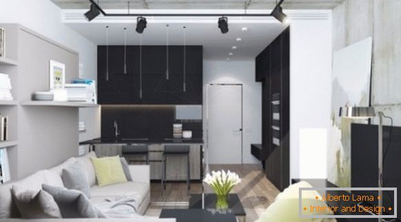 Studio design élégant de 30 m² de style loft