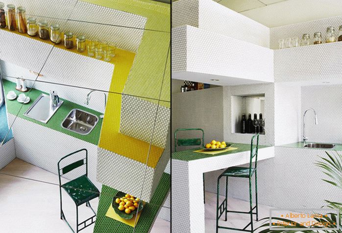 Cuisine design dans un petit appartement