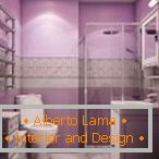 Intérieur de salle de bain violet