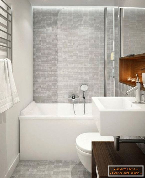 Salle de bain luxueuse dans le design de l'appartement photo 45 m²