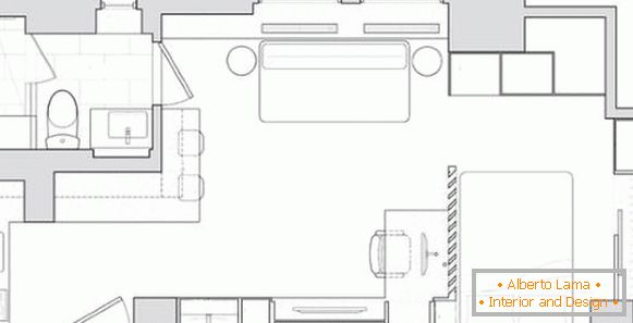Projet d'appartement design de 40 m2 - un projet de chambres