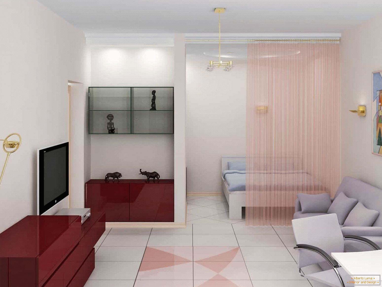 Design d'appartement d'une pièce