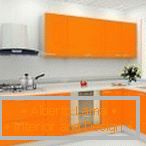 Set de cuisine d'angle en couleur orange