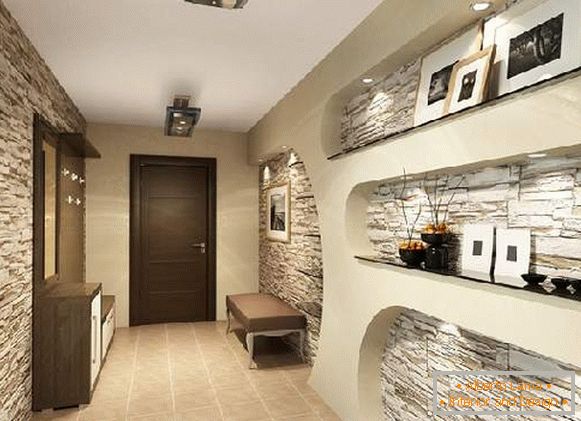 conception de couloir avec photo de pierre décorative, photo 26