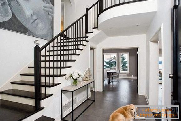 couloir dans la maison avec un design photo escalier, photo 36