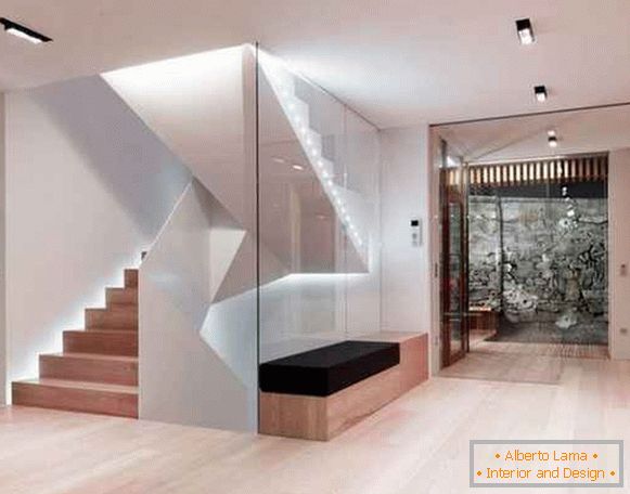 conception de couloir dans une maison privée avec un escalier, photo 19