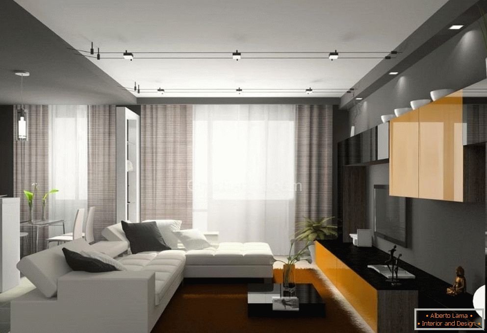 Canapé blanc et tapis marron dans le salon