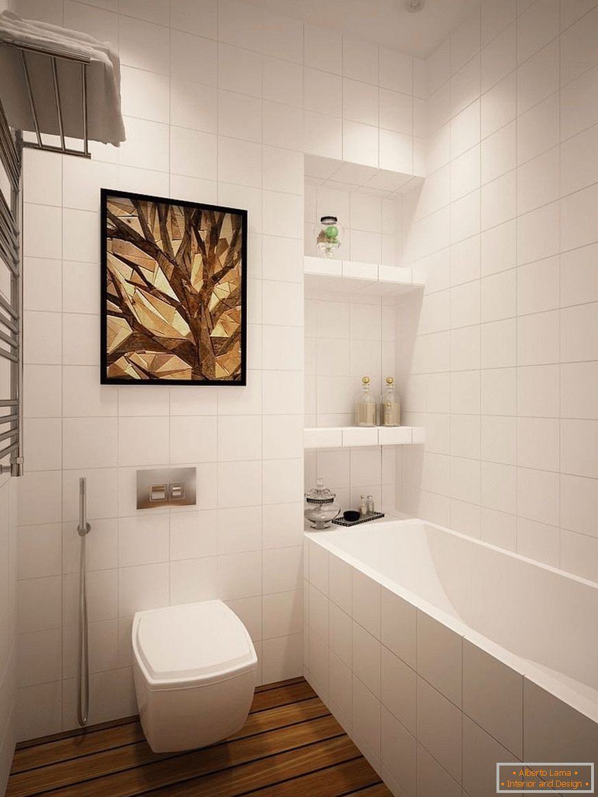 Salle de bain avec douche et baignoire hygiéniques