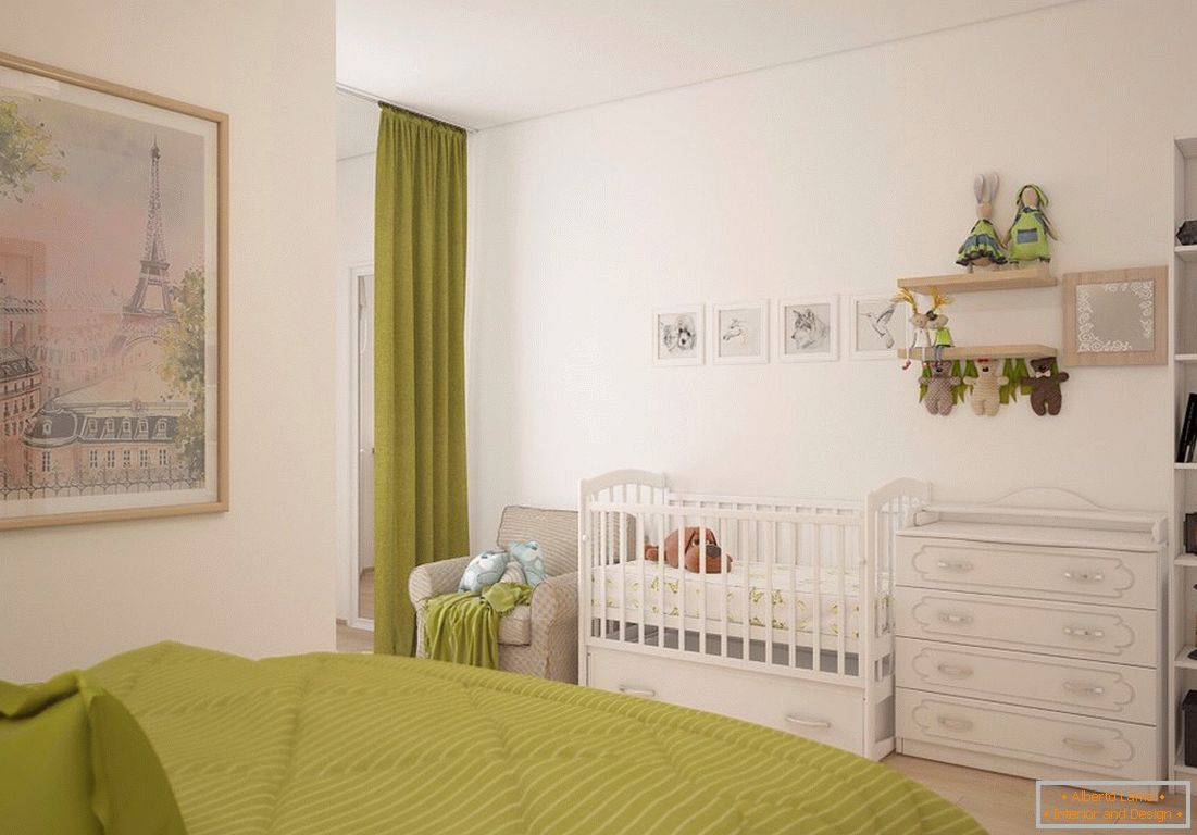 Conception d'une chambre avec un lit bébé