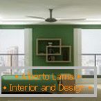 Chambre verte dans un style minimalisme