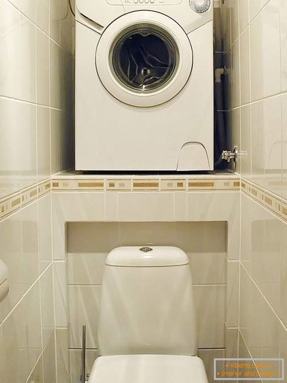 Machine à laver sur les toilettes - comment faire un intérieur