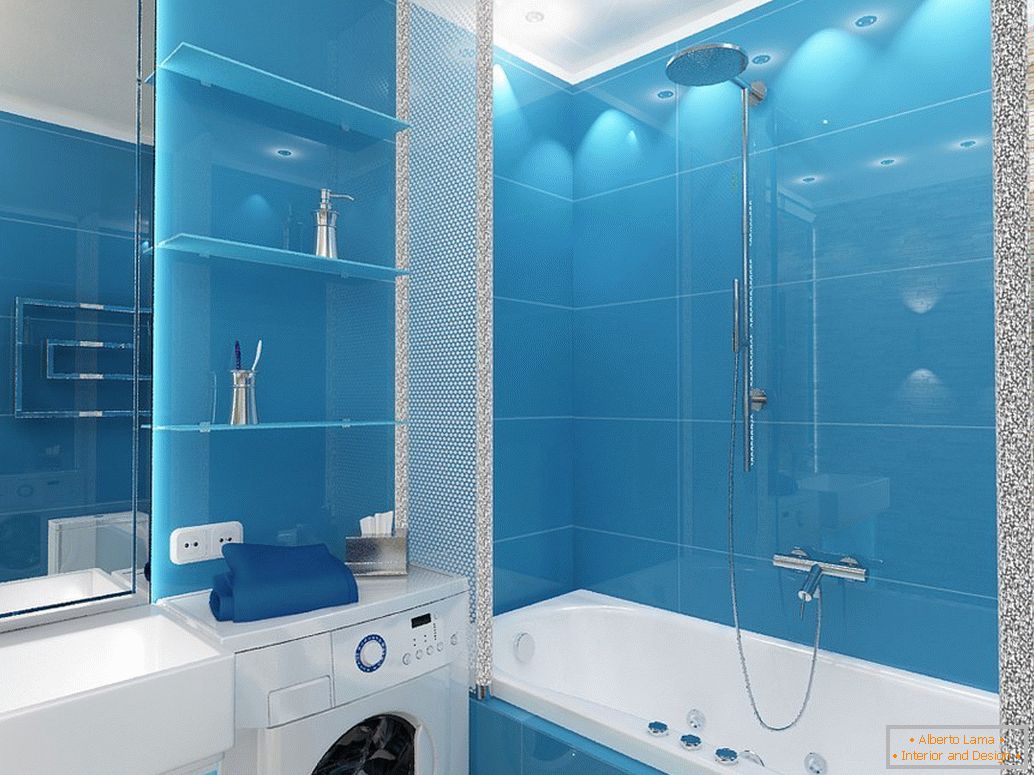 Salle de bain 5 m2 avec machine à laver