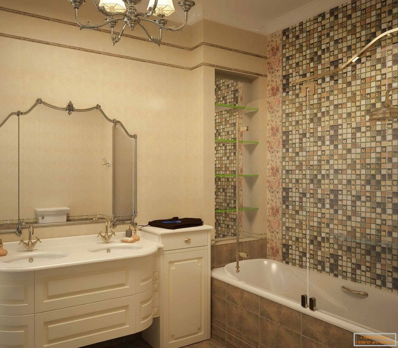 Intérieur de la salle de bain dans un style classique