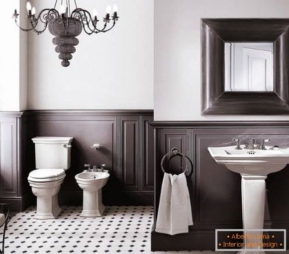 Design de salle de bain avec des panneaux en bois